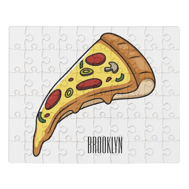 Pizza cartoon illustration jigsaw puzzle (Puzzle Horizontal)