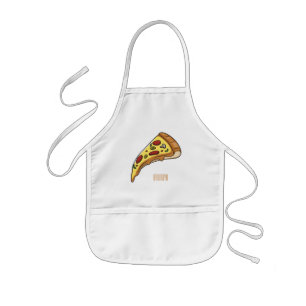 Pizza cartoon illustration kids' apron