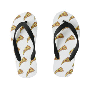 Pizza cartoon illustration  kid's flip flops