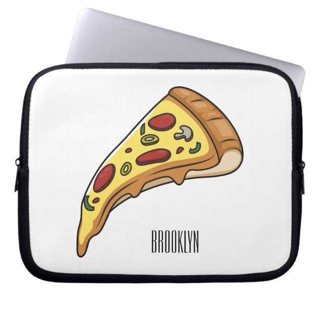 Pizza cartoon illustration  laptop sleeve (Front)