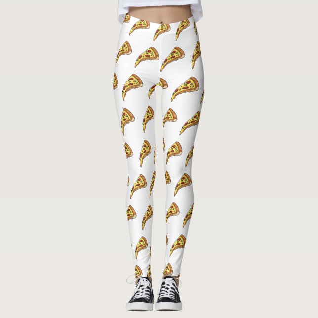 Pizza cartoon illustration leggings (Front)
