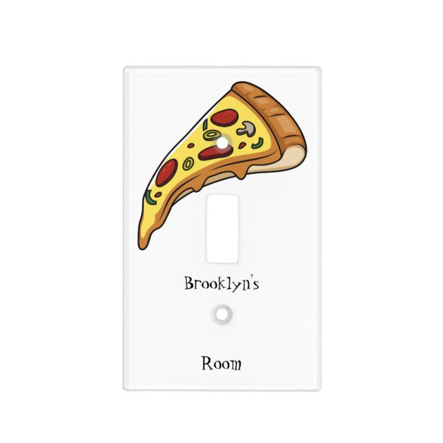 Pizza cartoon illustration light switch cover (Front)