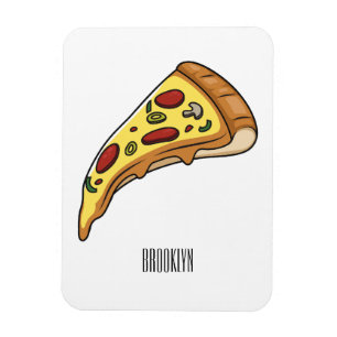pizza cartoon illustration magnet