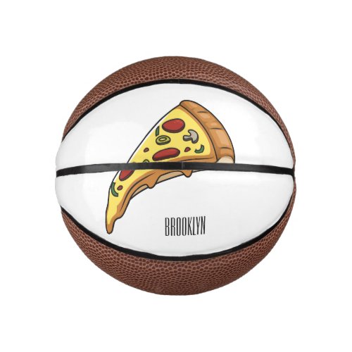 Pizza cartoon illustration  mini basketball
