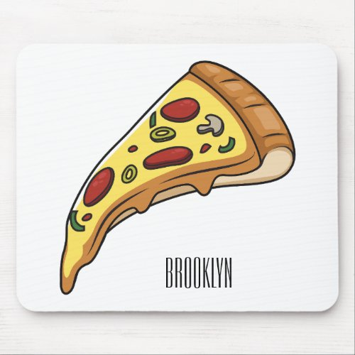 Pizza cartoon illustration mouse pad