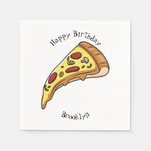 Pizza cartoon illustration napkins