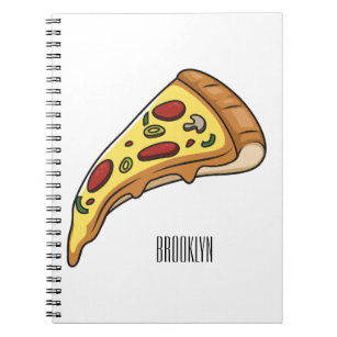 Pizza cartoon illustration  notebook