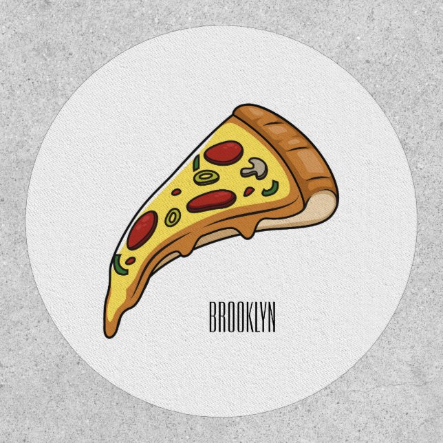 Pizza cartoon illustration  patch (Front)