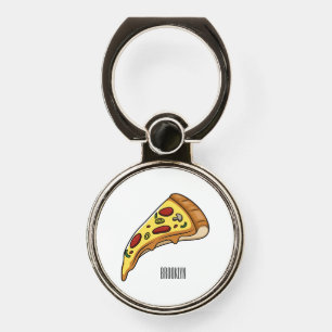 Pizza cartoon illustration phone ring stand