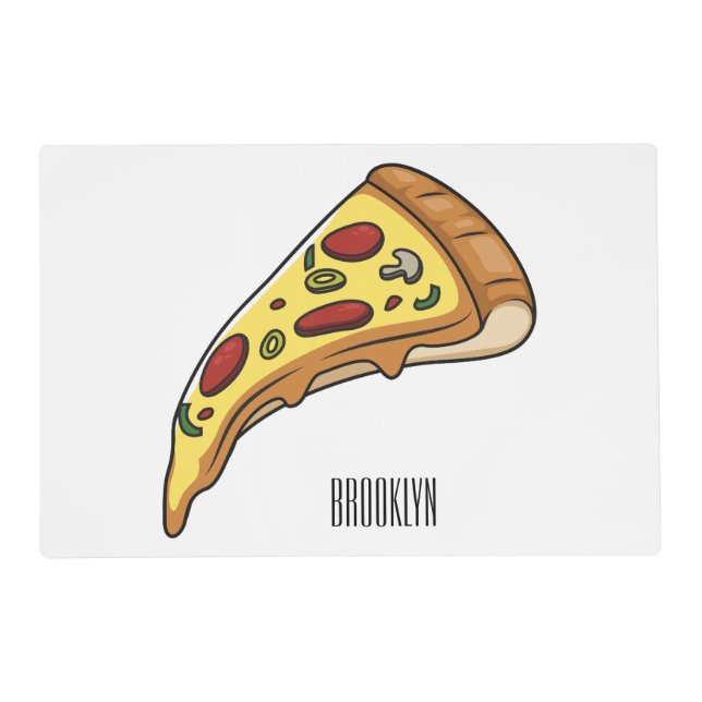 Pizza cartoon illustration placemat (Front)