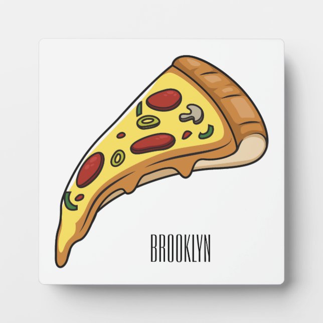 Pizza cartoon illustration  plaque (Front)