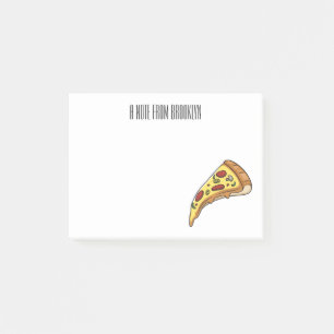 Pizza cartoon illustration post-it notes