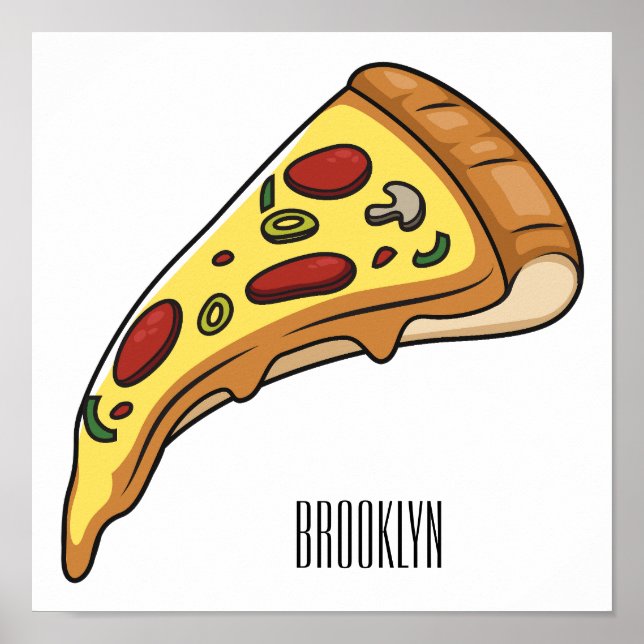 Pizza cartoon illustration   poster (Front)