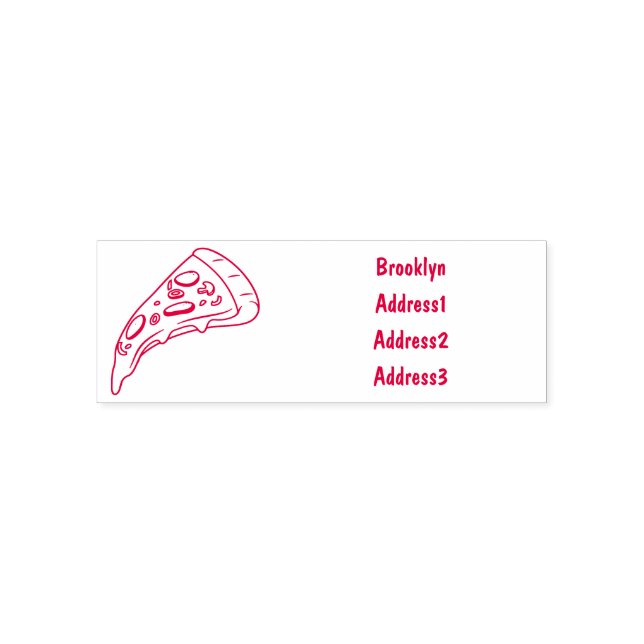 Pizza cartoon illustration self-inking stamp (Design)