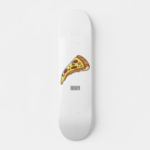 pizza cartoon illustration skateboard