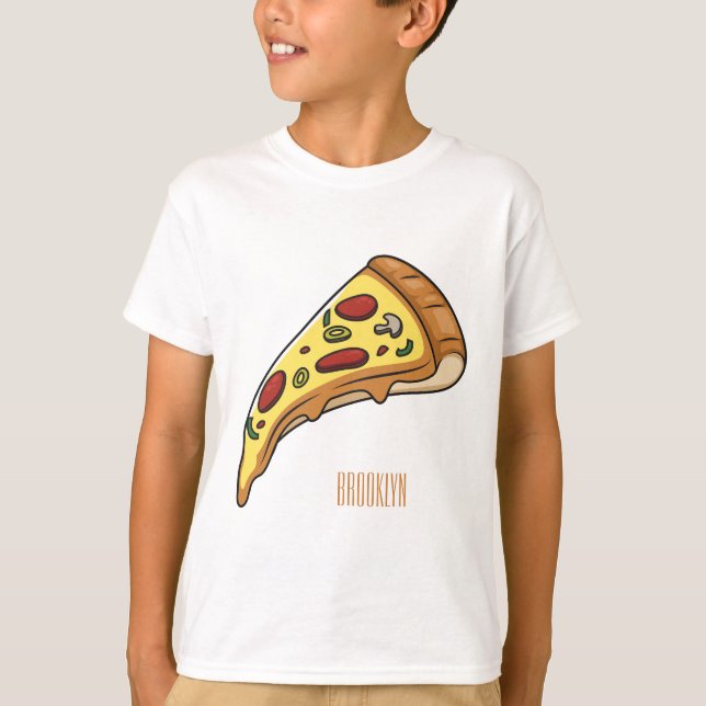 Pizza cartoon illustration T-Shirt (Front)