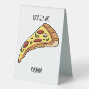 Pizza cartoon illustration  table tent