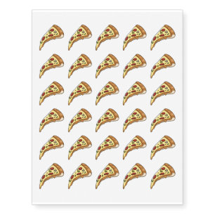 Pizza cartoon illustration temporary tattoos