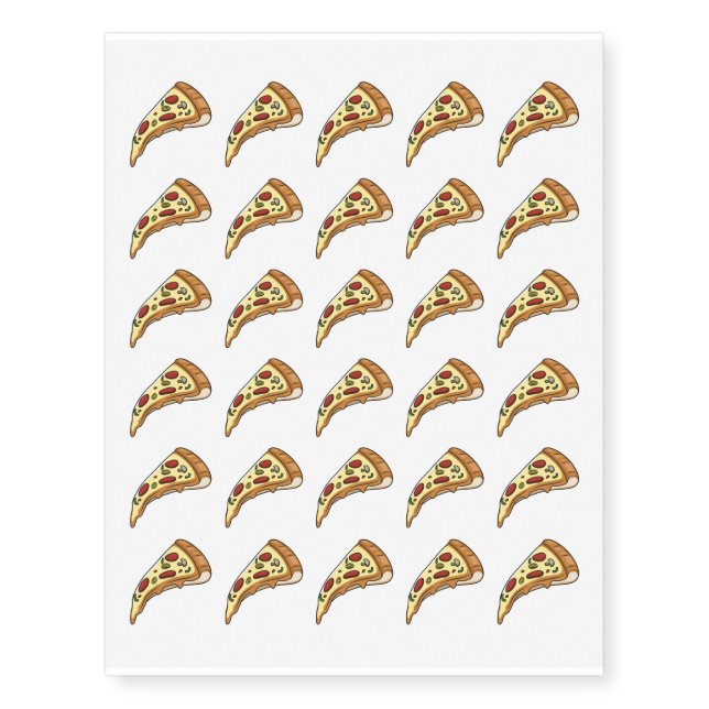 Pizza cartoon illustration  temporary tattoos (Front)