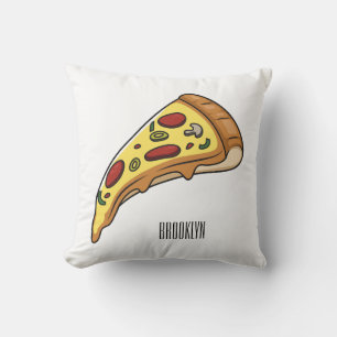 Pizza cartoon illustration throw pillow
