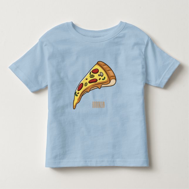 Pizza cartoon illustration  toddler t-shirt (Front)