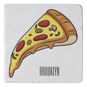 Pizza cartoon illustration trivet