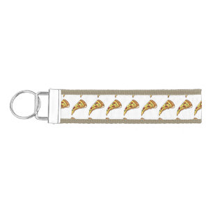 Pizza cartoon illustration wrist keychain