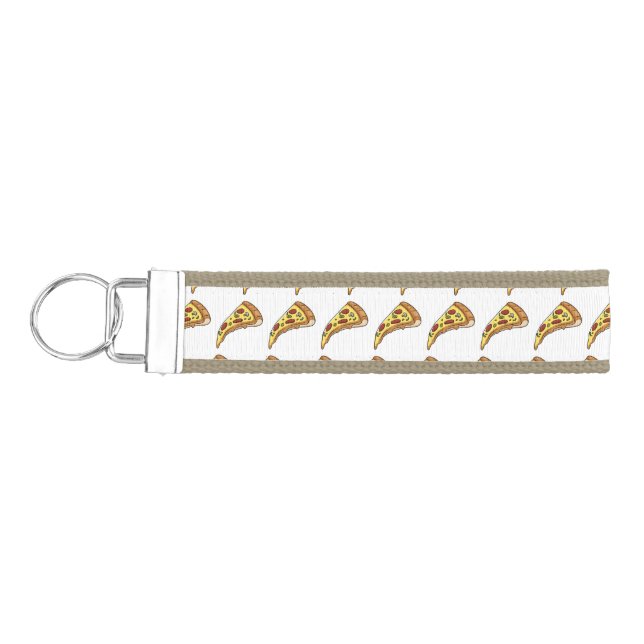 Pizza cartoon illustration  wrist keychain (Keys on Left)