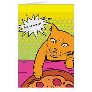 PIZZA CAT BIGGEST CARD GIANT FUNNY BIRTHDAY CARD