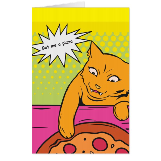 PIZZA CAT BIGGEST CARD GIANT FUNNY BIRTHDAY CARD (Front)