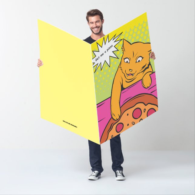 PIZZA CAT BIGGEST CARD GIANT FUNNY BIRTHDAY CARD (In Situ)