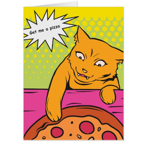 PIZZA CAT BIGGEST CARD GIANT FUNNY BIRTHDAY CARD