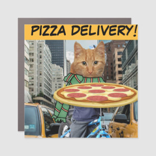 PIZZA CAT CAR MAGNET