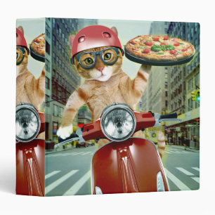 Pizza cat - cat - pizza delivery 3 ring binder