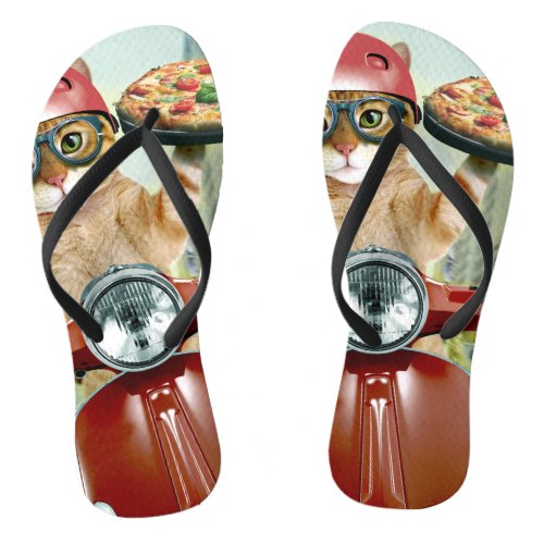 Pizza cat _ cat _ pizza delivery flip flops