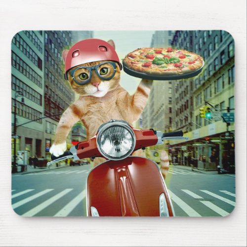 Pizza cat _ cat _ pizza delivery mouse pad