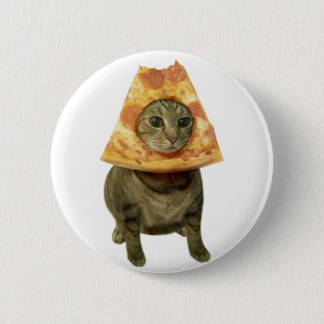 Pizza Cat Design Pinback Button (Front)