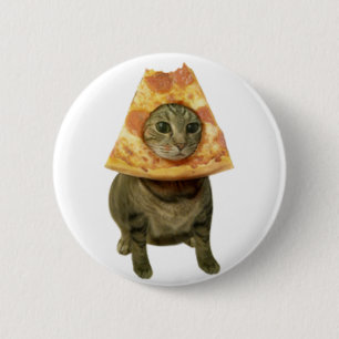 Pizza Cat Design Pinback Button