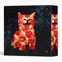 dj cat - space cat - cat pizza - cute cats 3 ring binder