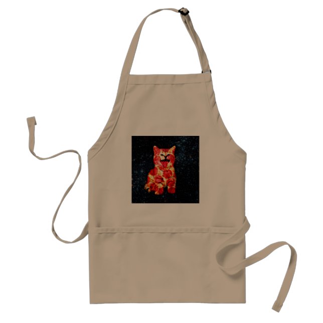 Pizza cat in space adult apron (Front)