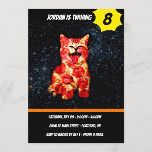 Pizza cat in space invitation