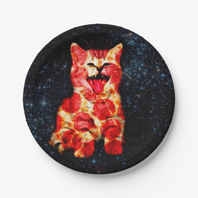 Pizza cat in space paper plates (Front)