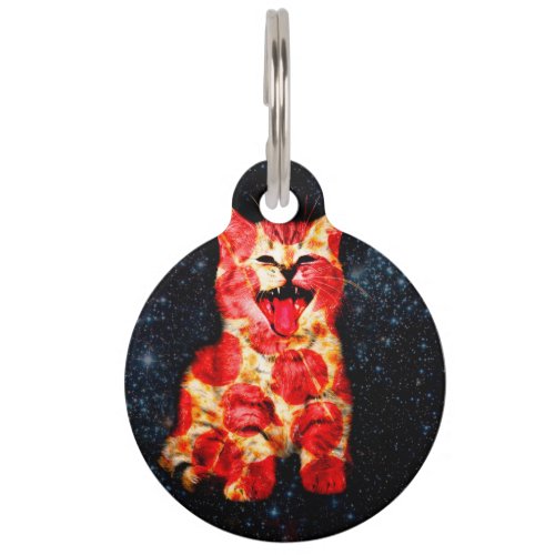 Pizza cat in space pet ID tag