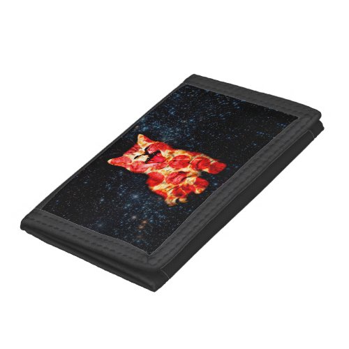 Pizza cat in space trifold wallet