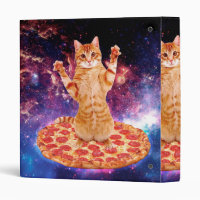 dj cat - space cat - cat pizza - cute cats 3 ring binder, Zazzle