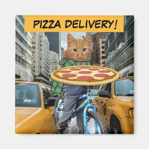 PIZZA - CAT 'PIZZA DELIVERY! MAGNETS