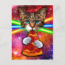 Pizza cat - space cat - cute cats - crazy cat postcard
