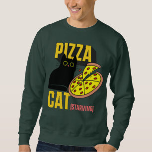 Pizza Cat, Starving, cat mom, cat lovers Sweatshirt