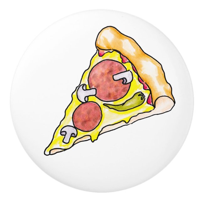 Pizza Ceramic Knob (Front)