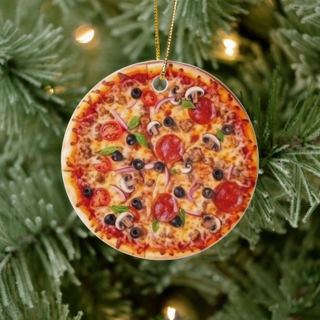 Pizza Ceramic Ornament (Tree)